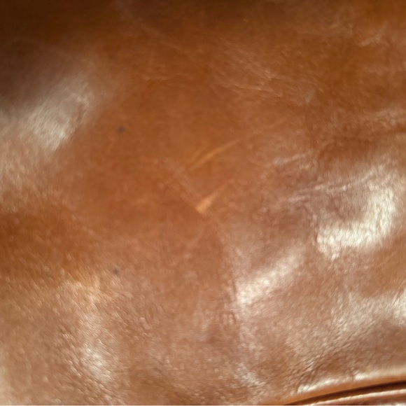 Patricia Nash -used Tan Leather Messenger Bag with Buckle Short Strap - Picture 3 of 16
